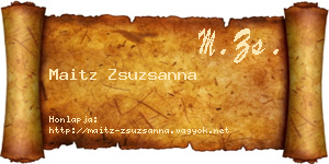 Maitz Zsuzsanna névjegykártya